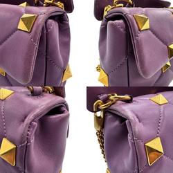 Valentino Garavani Shoulder Bag Leather Purple Women's z1073