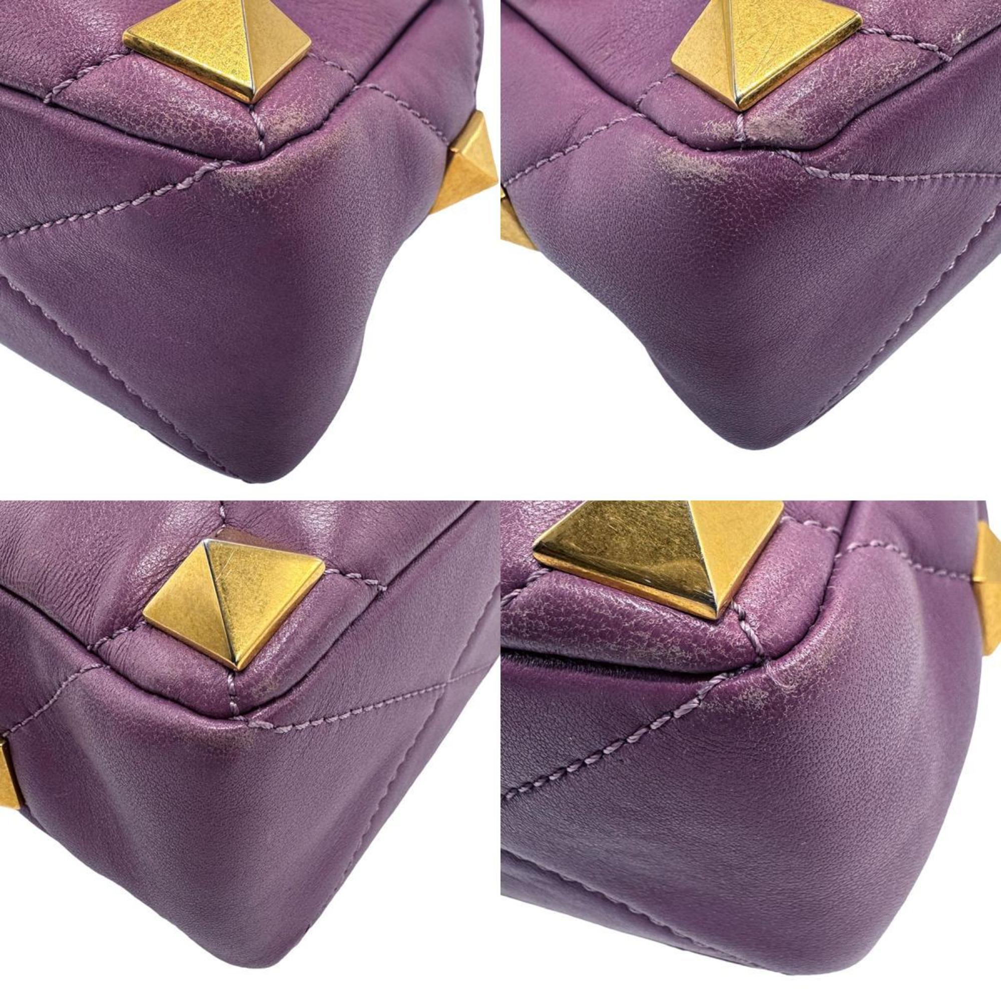 Valentino Garavani Shoulder Bag Leather Purple Women's z1073