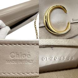 Chloé Chloe Shoulder Bag Leather Beige Women's z1036