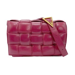 BOTTEGA VENETA Padded Cassette Shoulder Bag Leather Magenta Women's z0936