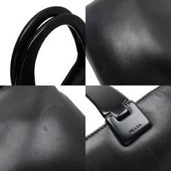 PRADA handbag leather plastic black ladies w0263a