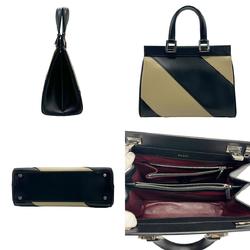 GUCCI Handbag Shoulder Bag Zumi Leather Black x Beige Women's 569712 z0966