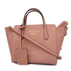 Gucci Swing Handbag 368827 Leather Pink Champagne Women's