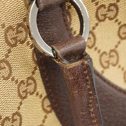 Gucci Tote Bag GG Canvas 113011 Leather Brown Women's