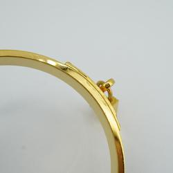 Hermes Bangle Kelly GP Plated Leather Gold Black Women's