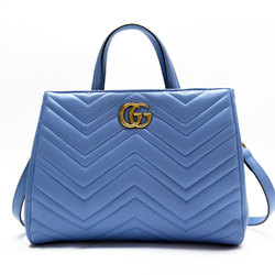 GUCCI handbag shoulder bag GG Marmont leather blue gold ladies 448054 w0325f