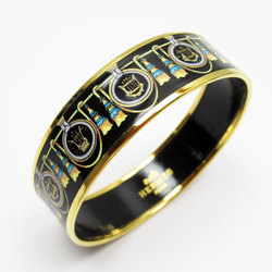 Hermes HERMES bangle bracelet cloisonné metal enamel gold black multicolor women's w0346a