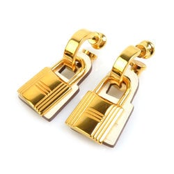 Hermes HERMES Earrings O'Kelly Metal Leather Gold Nata Women's e58672j