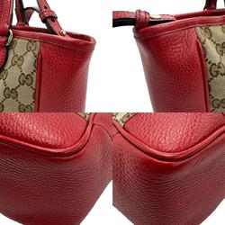 GUCCI Handbag Shoulder Bag GG Canvas Leather Beige Red Women's 449241 z1124