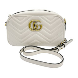GUCCI Shoulder Bag GG Marmont Leather Ivory Women's 447632 z0885