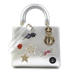 Christian Dior handbag shoulder bag Lady leather silver women's e58667f