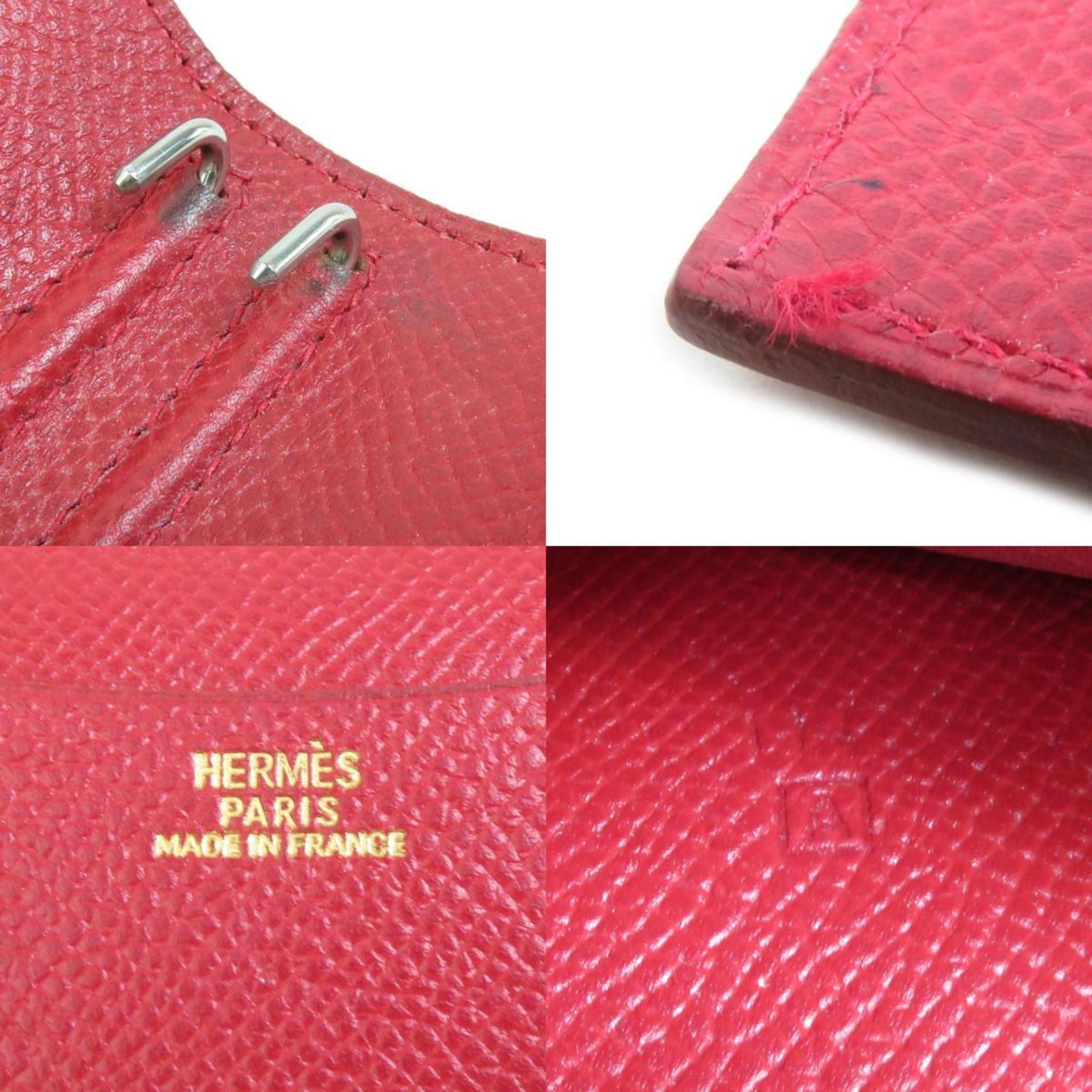 Hermes HERMES Notebook Cover Leather Dark Red Women's e58628f