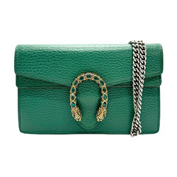 GUCCI Dionysus Shoulder Bag Leather Metal Green Women's 476432 z1068