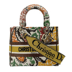 Christian Dior Handbag Shoulder Bag Embroidery Lady Dee-Lite Canvas Brown Women's z0999