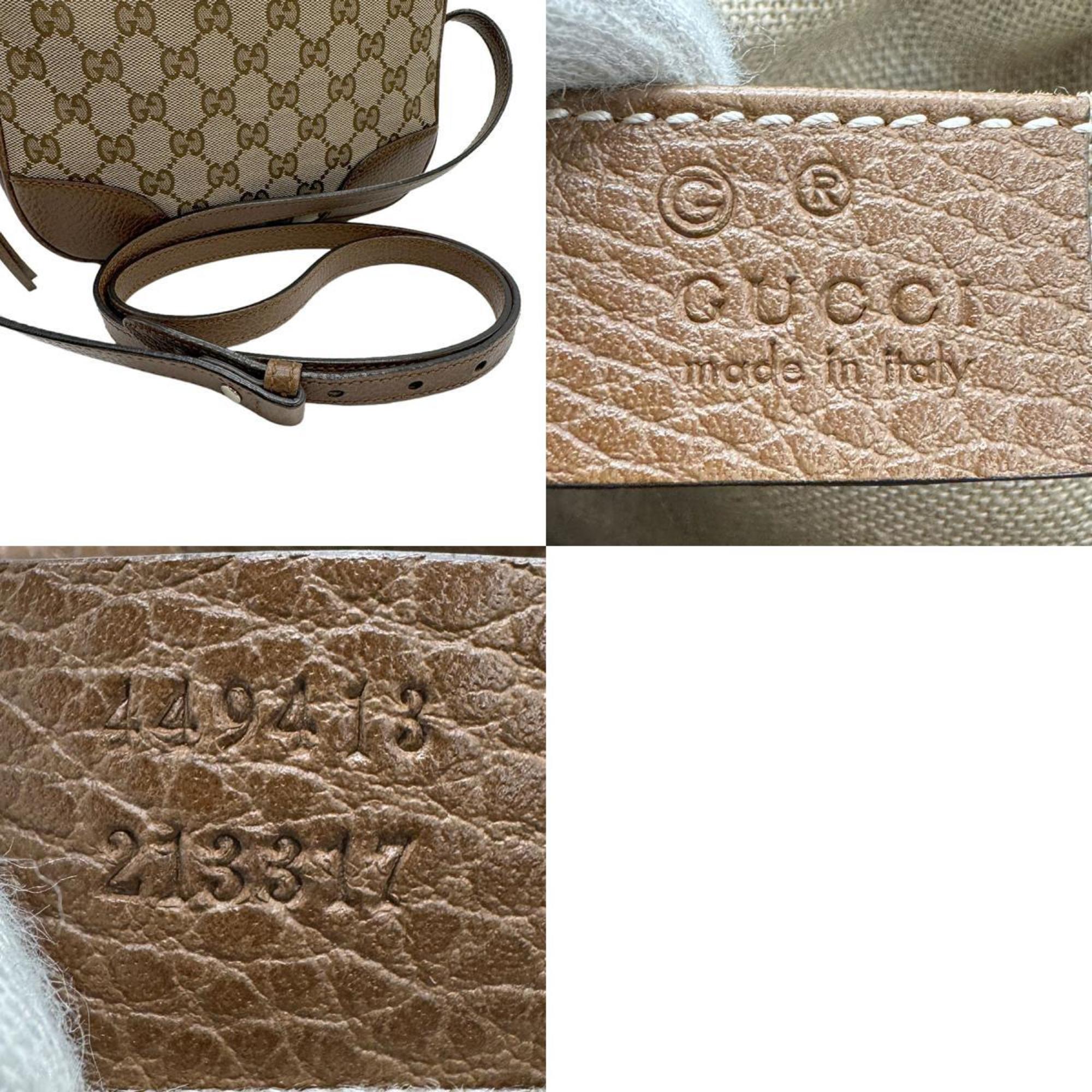 GUCCI Shoulder Bag GG Canvas Leather Brown Women's 449413 z0970