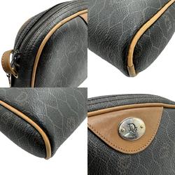 Christian Dior Shoulder Bag Coated Canvas Gray x Beige Women's z1082