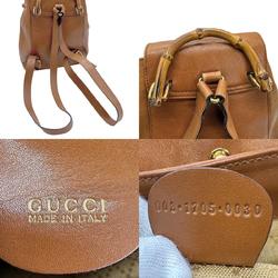 GUCCI Bamboo Leather Backpack Brown Women's z0940