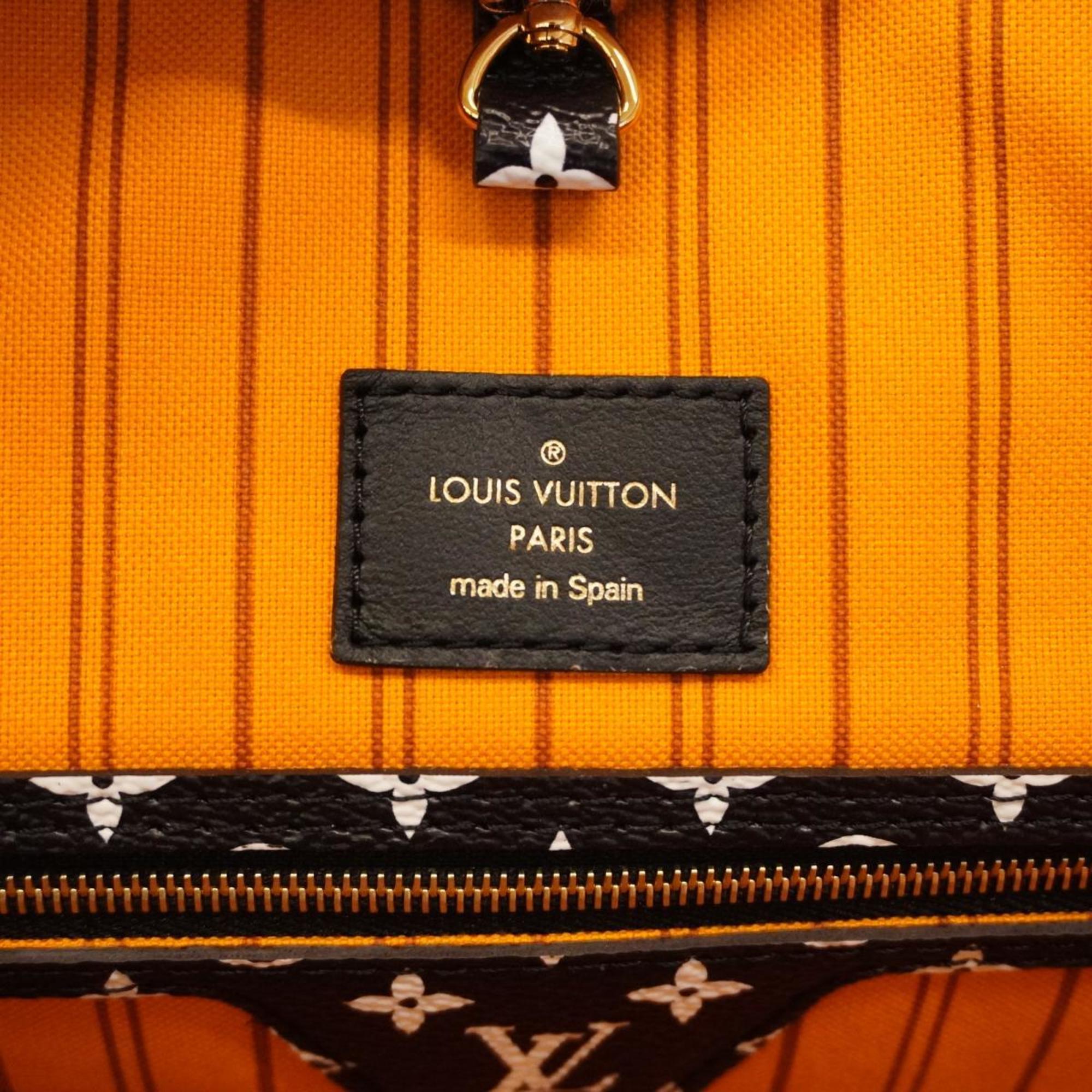 Louis Vuitton Tote Bag Giant Monogram Jungle Neverfull MM M44676 Black Brown Women's