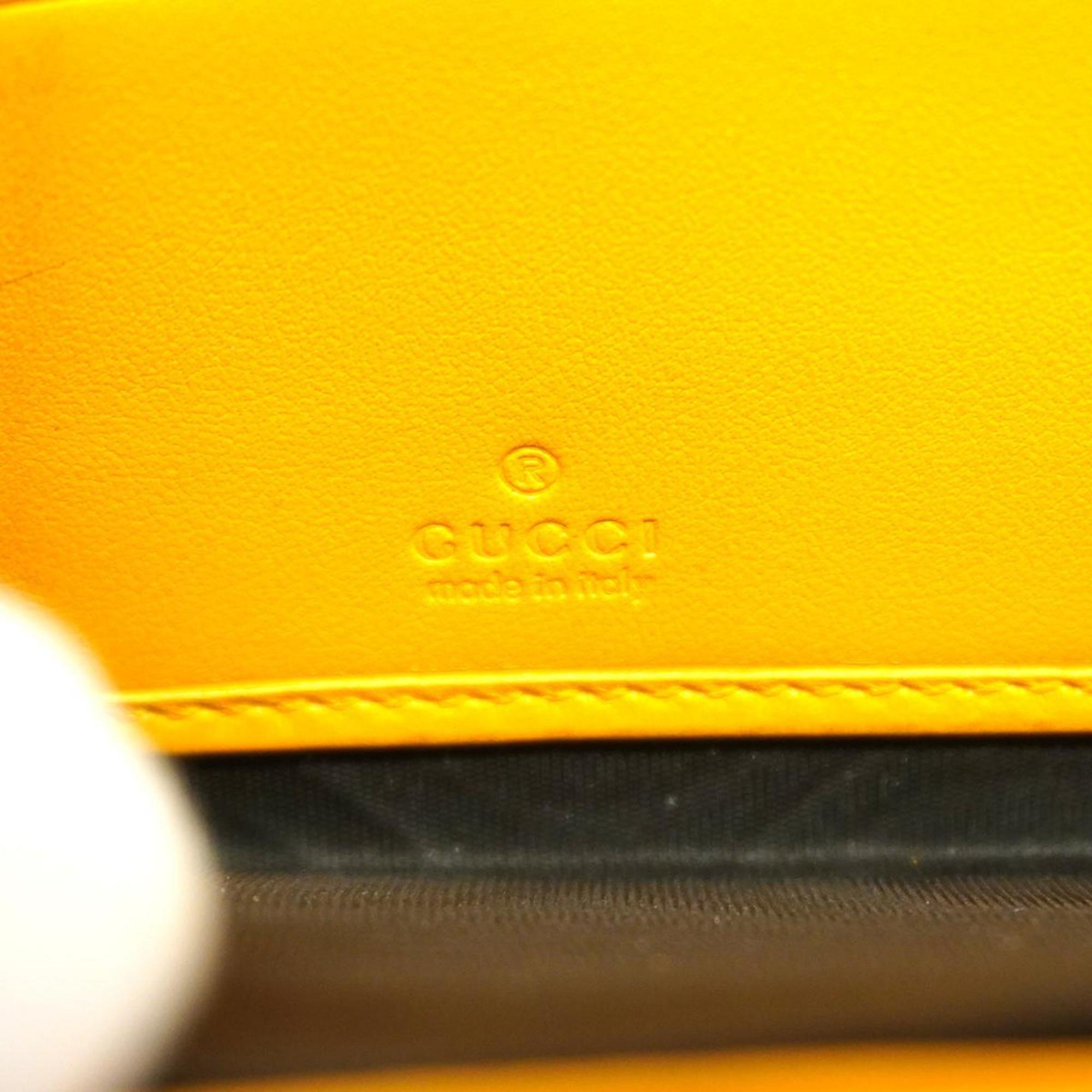 Gucci Long Wallet GG Embossed 625558 Leather Yellow Men's