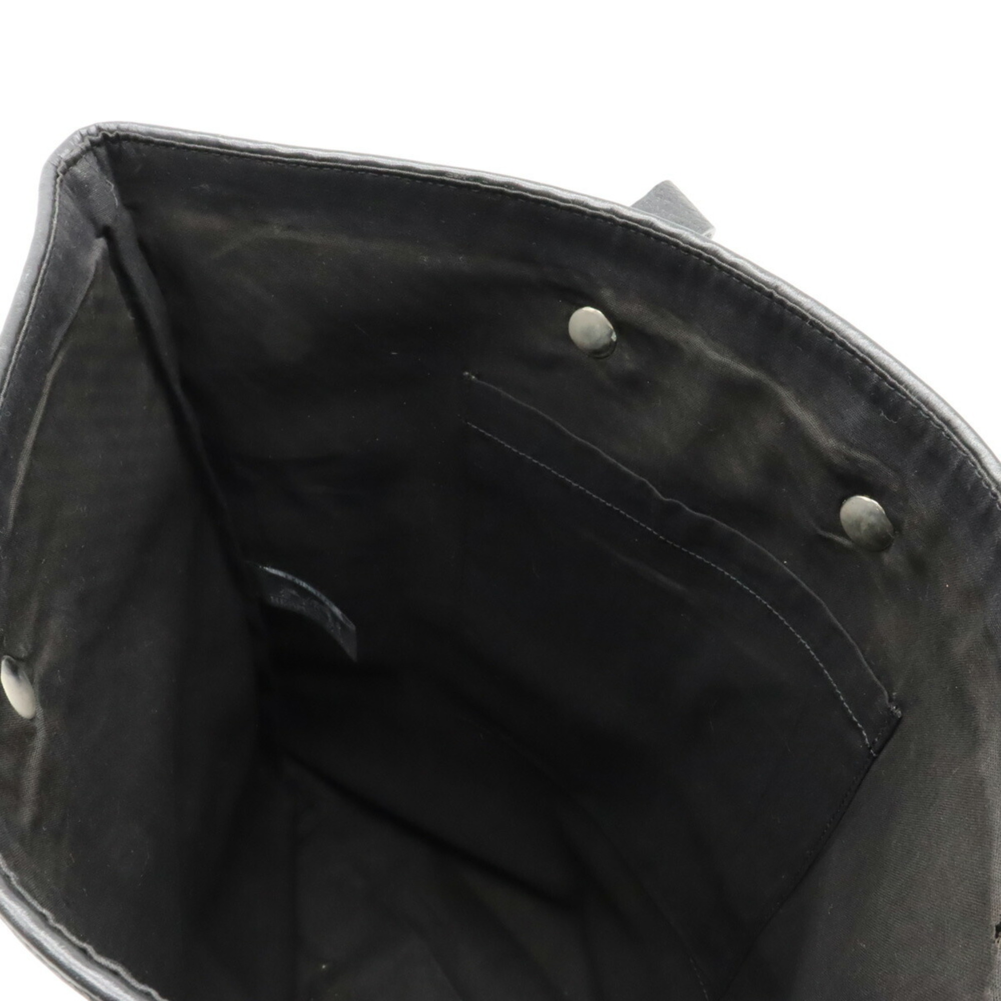 HERMES Amedaba Diago GM Tote Bag Handbag Leather Polyester Black