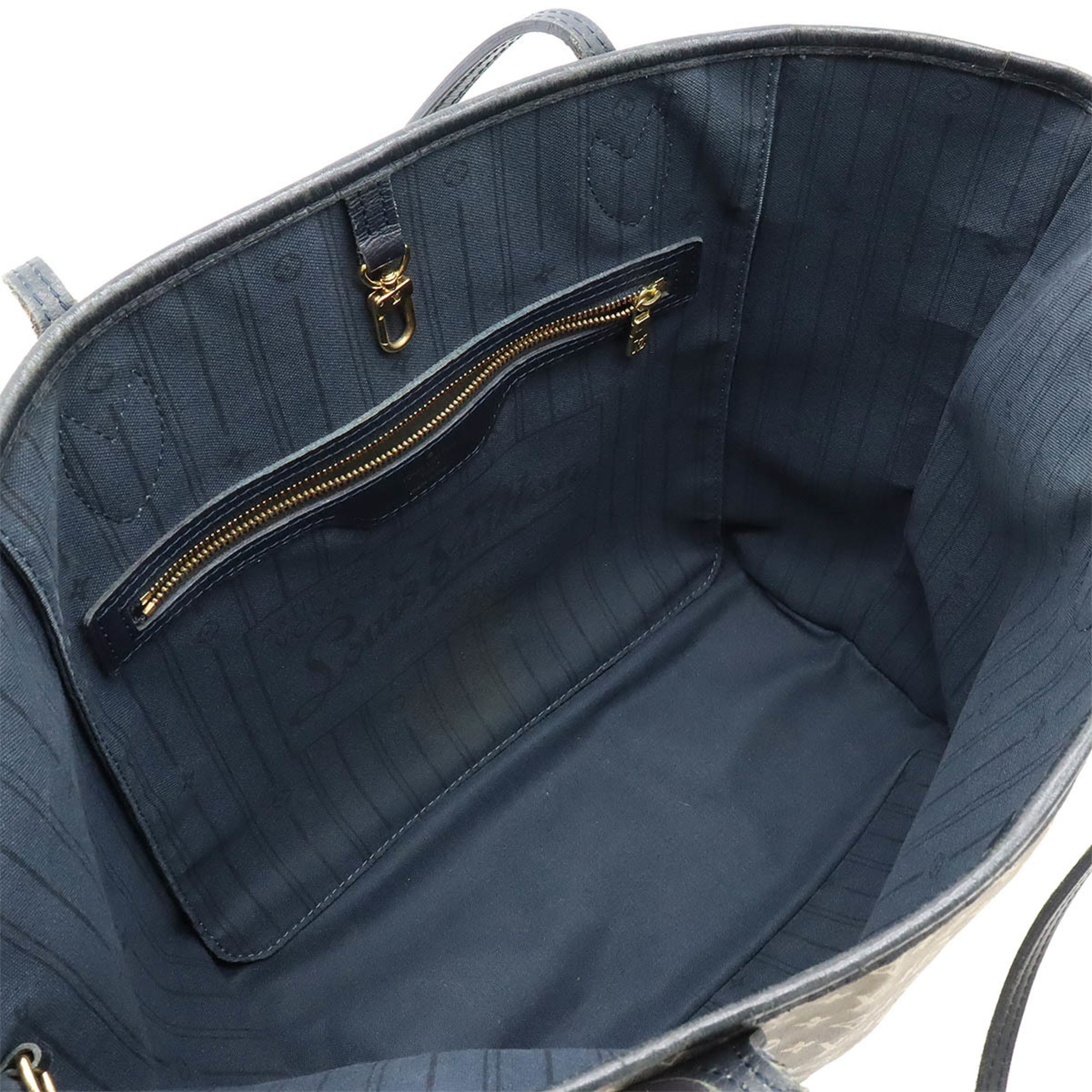 LOUIS VUITTON Louis Vuitton Monogram Idylle Neverfull MM Tote Bag Shoulder Canvas Ankle Navy M40514