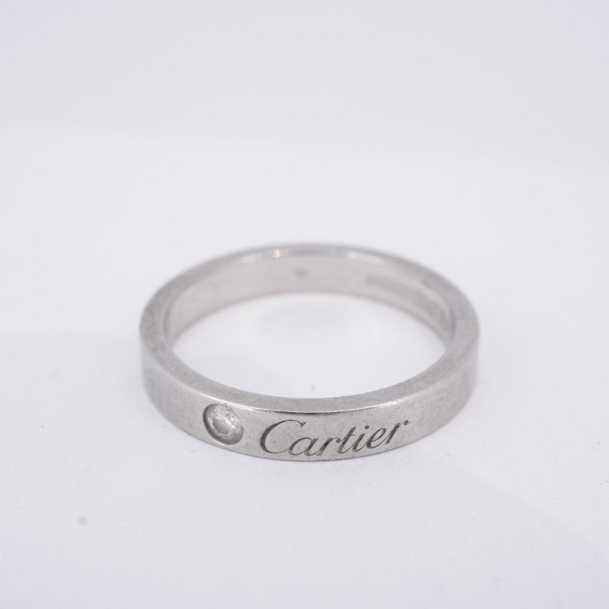 Cartier Ring Engraved/1PD Diamond Pt950 Platinum Ladies