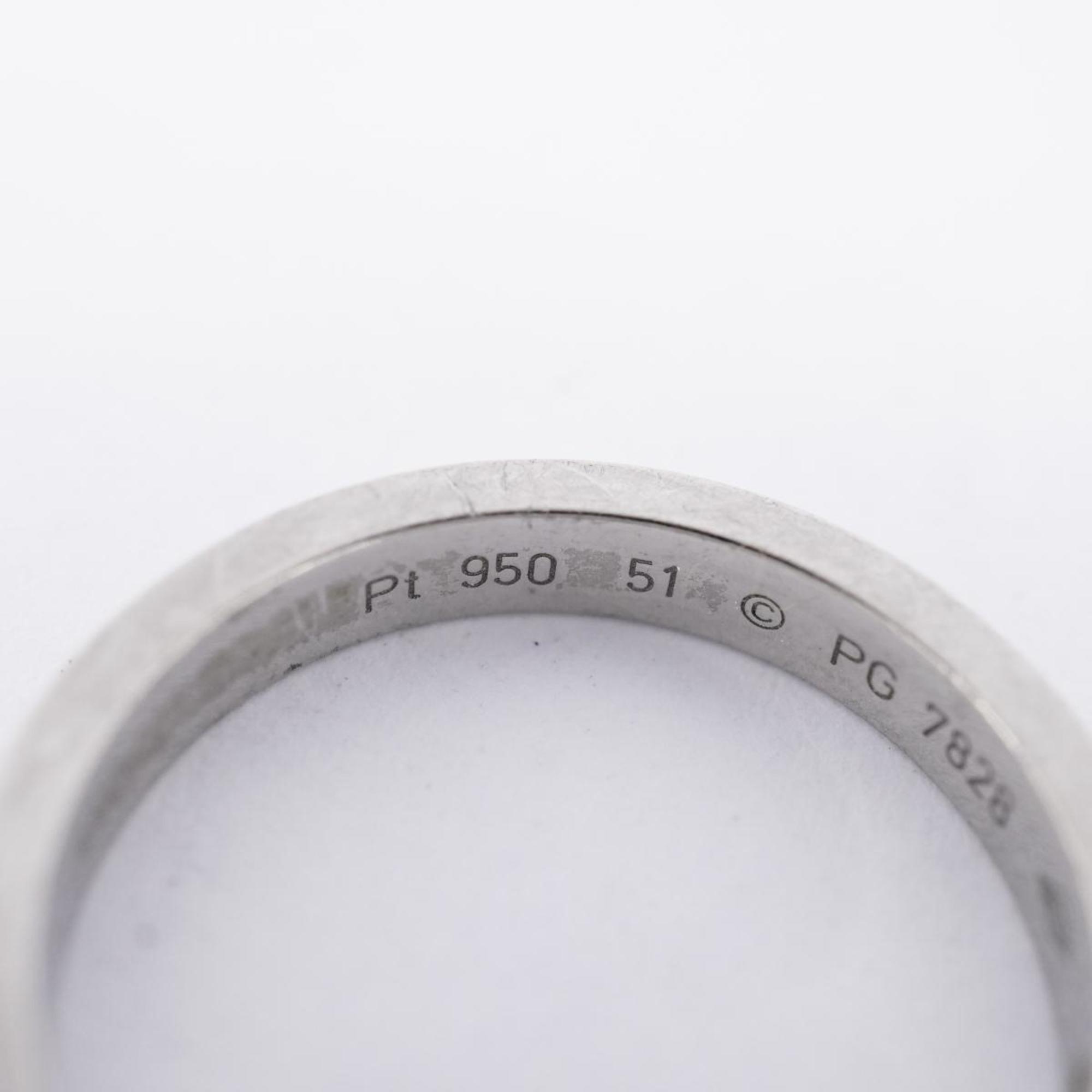 Cartier Ring Engraved/1PD Diamond Pt950 Platinum Ladies