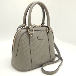 GUCCI Gucci Micro Guccissima 449654 Handbag Leather Grey Outlet 251744