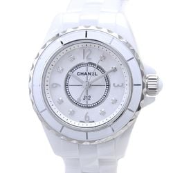 CHANEL J12 8P Diamond H2570 White Shell Ceramic x Stainless Steel Ladies 39445 Watch