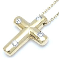 TIFFANY&Co. Tiffany Dots Cross Necklace 4P Diamond K18YG Yellow Gold 291813