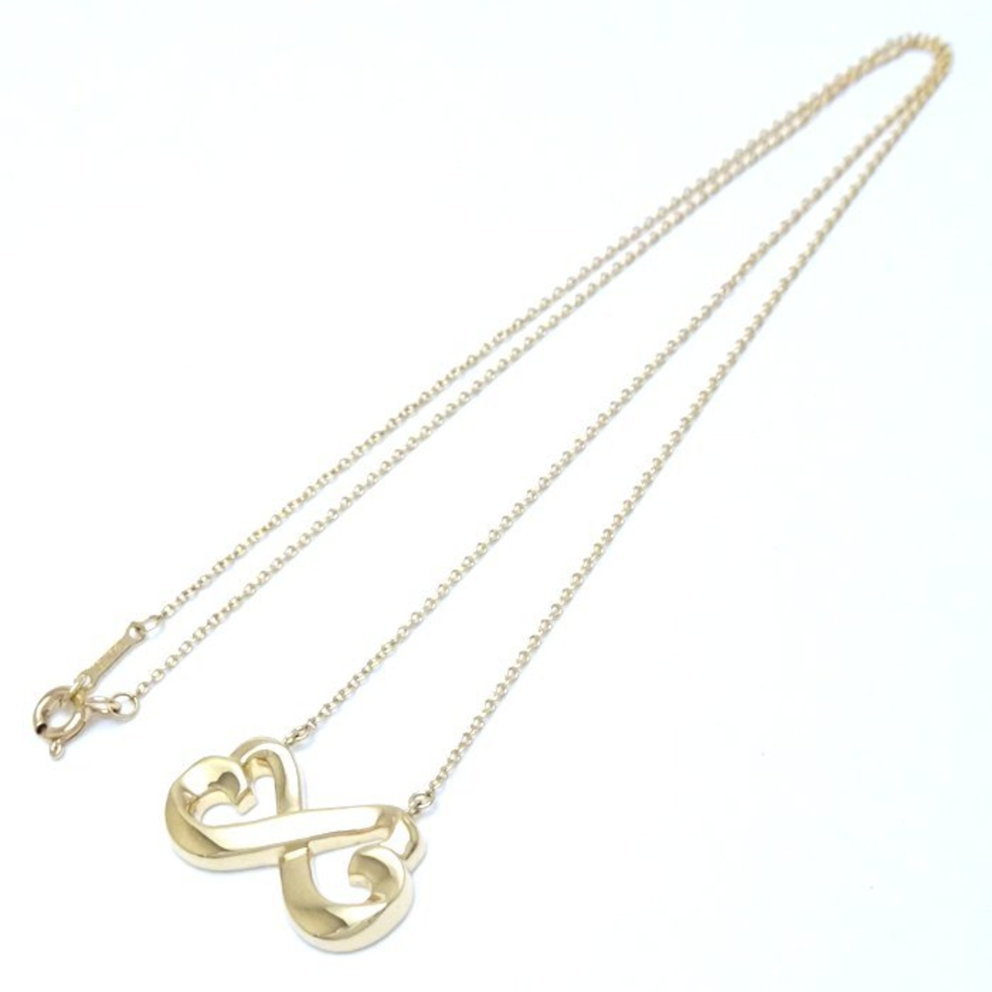 TIFFANY&Co. Tiffany Double Loving Heart Necklace Paloma Picasso K18YG Yellow Gold 291814