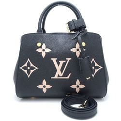 LOUIS VUITTON Louis Vuitton Monogram Empreinte Montaigne BB M45778 2Way Bag Black Beige 351236
