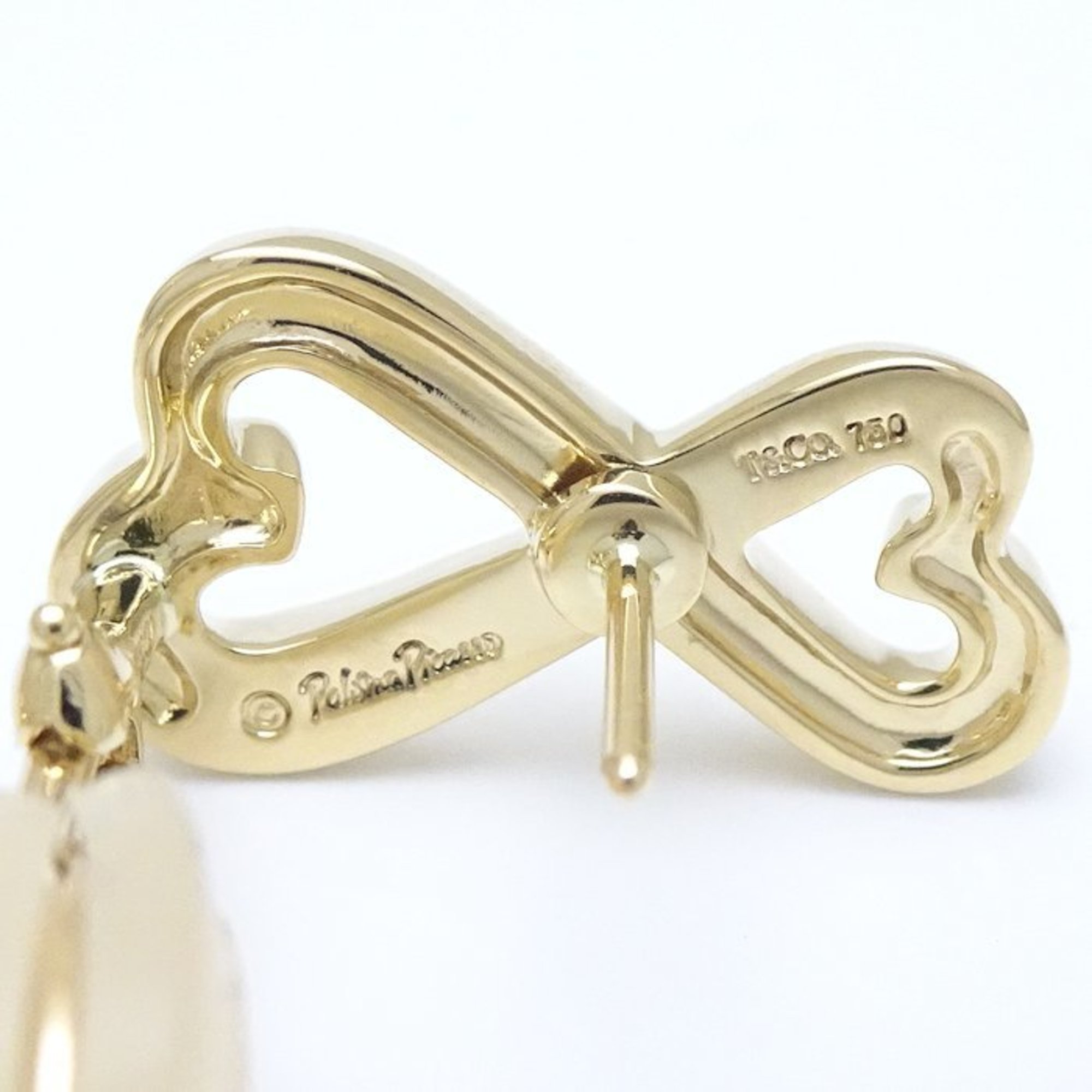 TIFFANY&Co. Tiffany Double Loving Heart Earrings Paloma Picasso K18YG Yellow Gold 291797