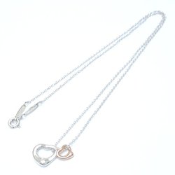 TIFFANY&Co. Tiffany Double Heart Necklace Extra Elsa Petite Silver 925xK18RG Rose Gold 291810 Red