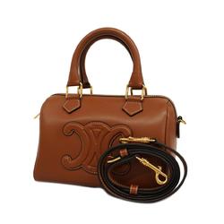 Celine handbag Triomphe leather brown ladies