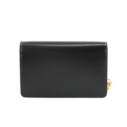 CELINE Margot Triomphe Chain Wallet Long Leather Black 10L033DPV Gold Hardware