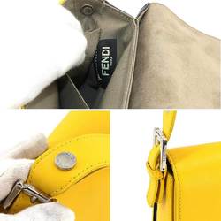 FENDI 3 Tre Bucket 2way Hand Shoulder Bag Leather Yellow 8BR720 Baguette