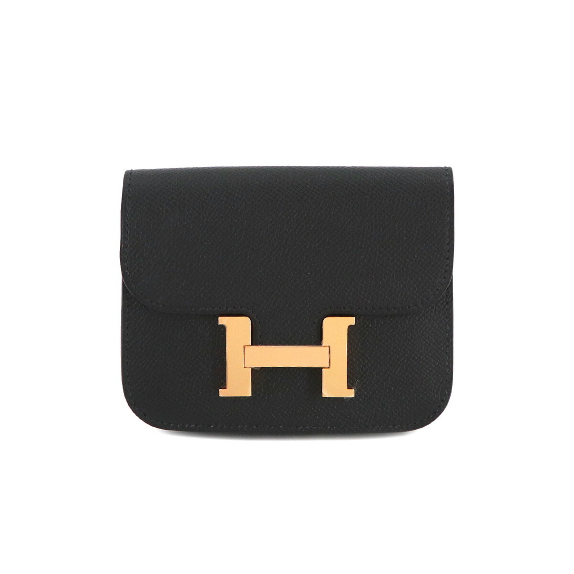 Hermes HERMES Constance Bi-fold Wallet Epson Black Z Stamp Gold Metal Fittings Slim