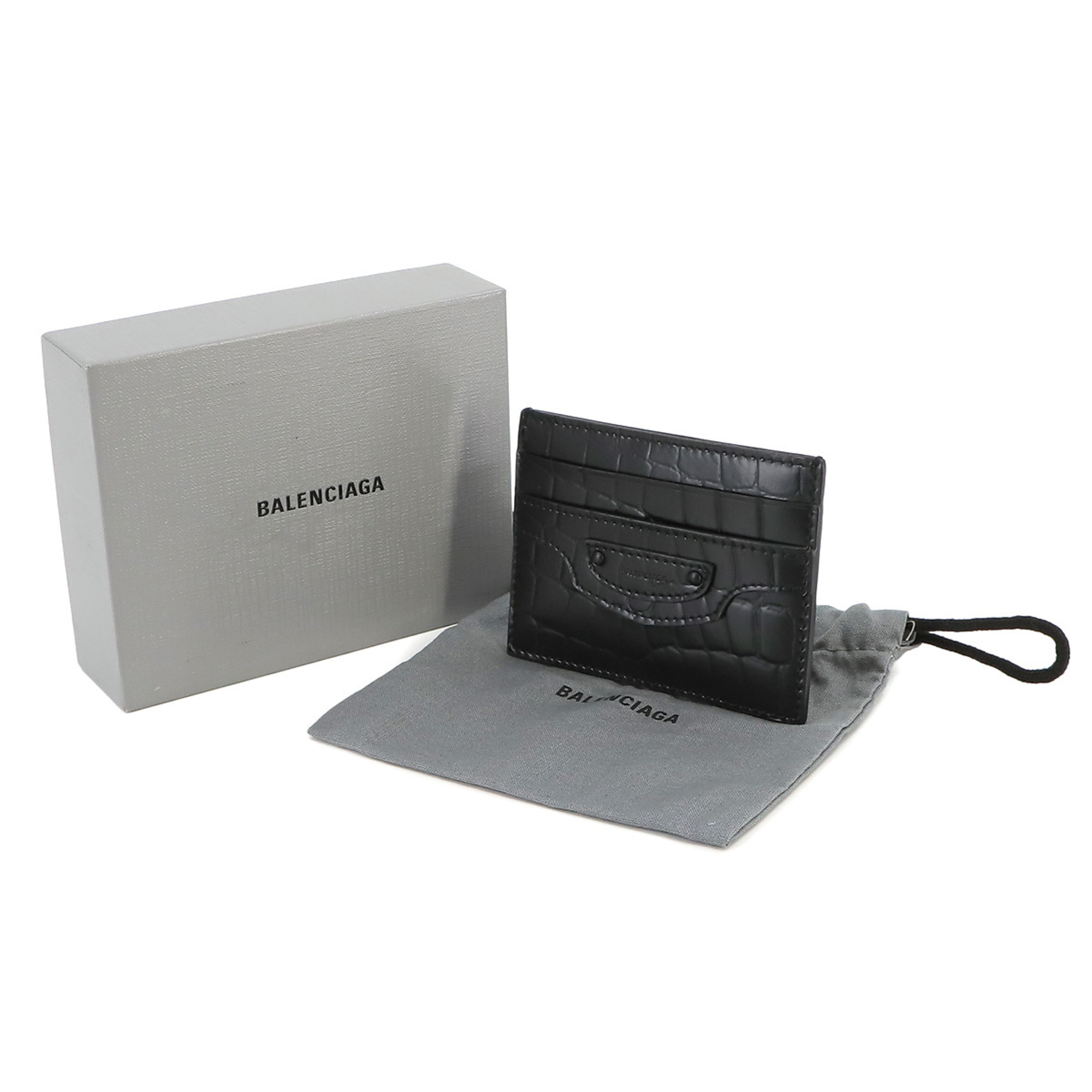 BALENCIAGA Neo Classic Business Card Holder/Card Case Leather Black 640109