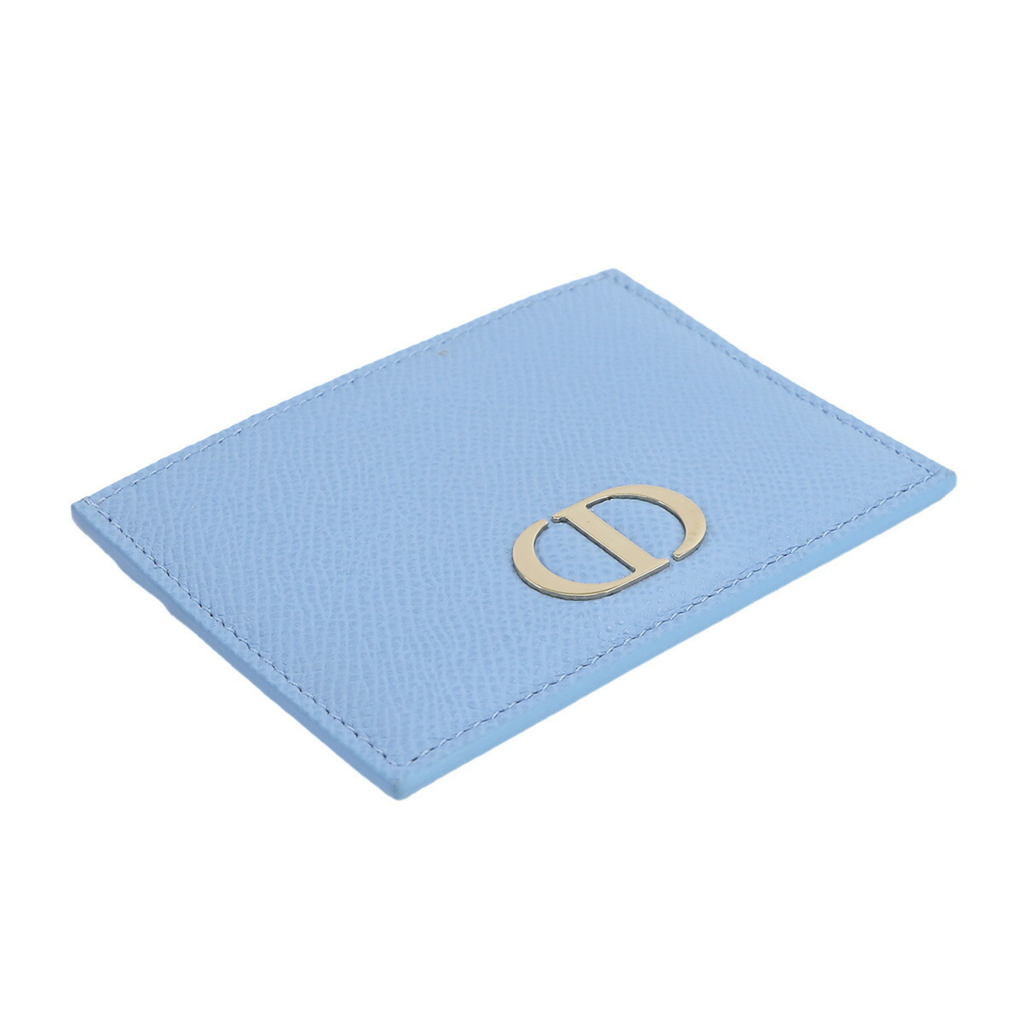 Christian Dior 30 Montaigne Business Card Holder/Card Case Leather Blue S2098OBAE