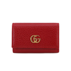 GUCCI GG Marmont 6-ring key case Leather Red 456118 Gold hardware Key Case