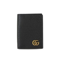 GUCCI GG Marmont Business Card Holder/Card Case Leather Black 428737 Gold Hardware