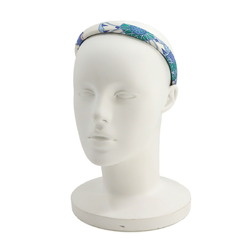 Hermes Voitures Exquises Silk Blue Jean Headband
