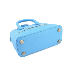 BALENCIAGA Vill Top Handle XXS 2way Hand Shoulder Bag Blue Leather 550646