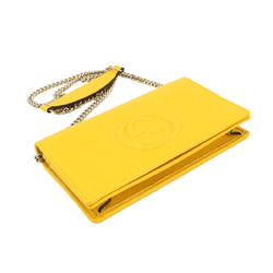 GUCCI SOHO Chain Wallet Long Leather Yellow 598211