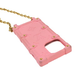 Louis Vuitton LOUIS VUITTON Monogram Ri Trunk iPhone 14 PRO Smartphone Case Rubber Pink M82082