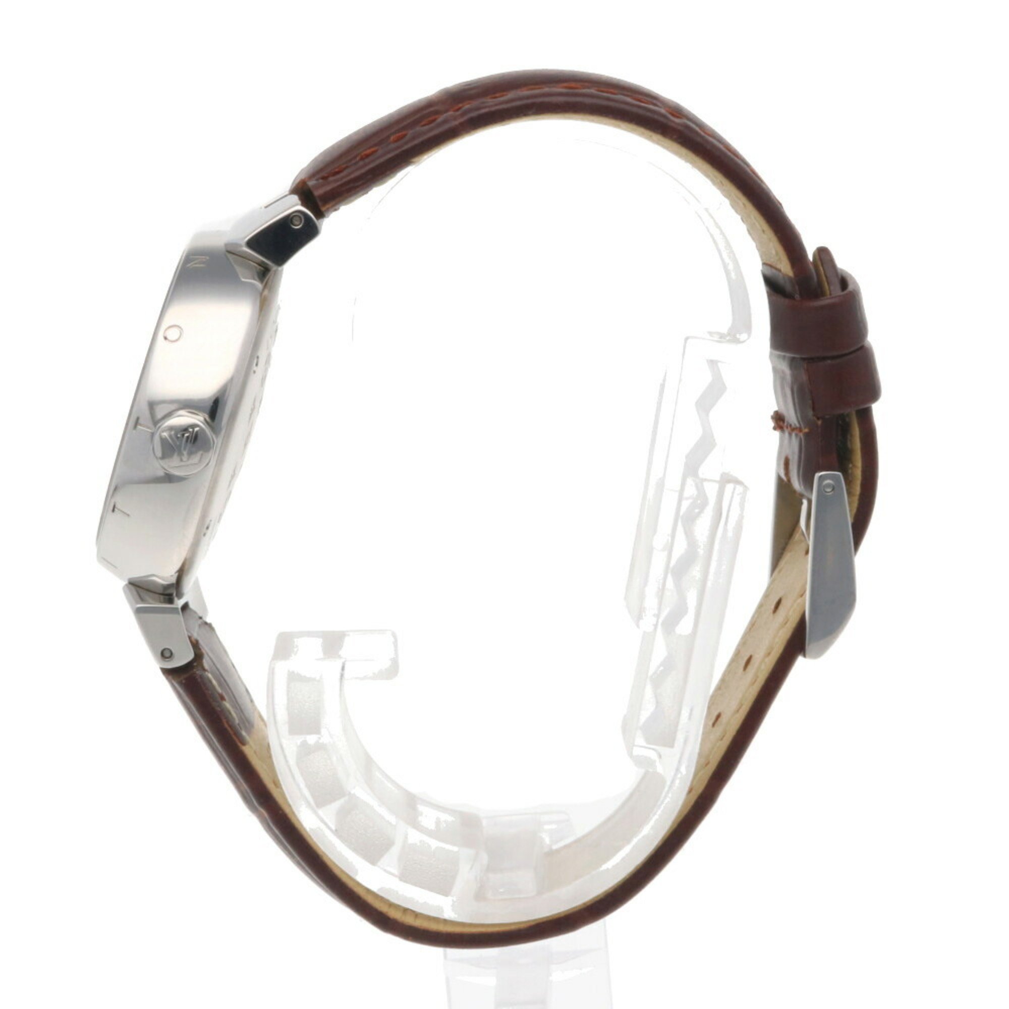 Louis Vuitton Tambour MM Watch, Stainless Steel QA071Z Quartz Ladies LOUIS VUITTON Monogram