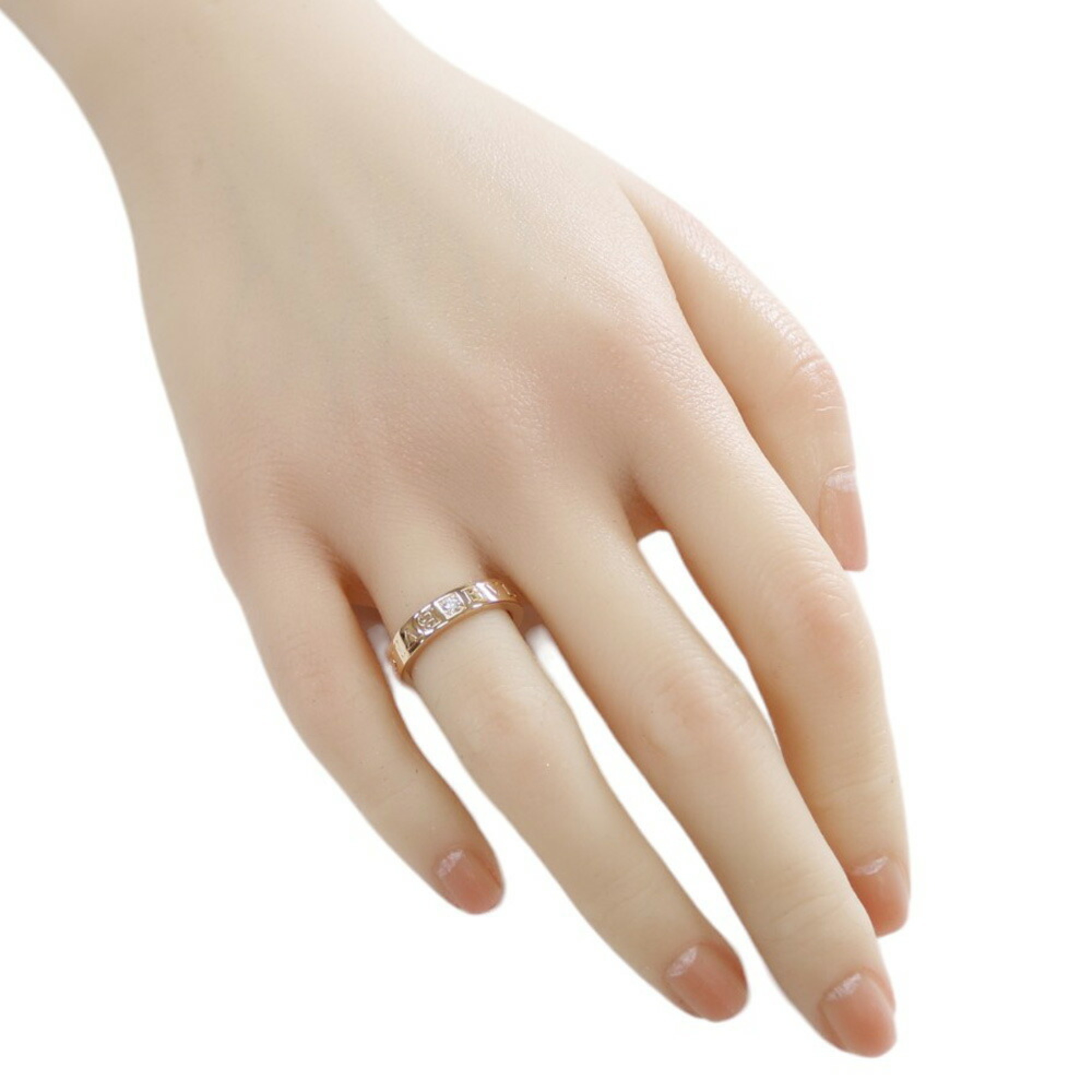 BVLGARI Ring Size 8.5 18K Diamond Women's