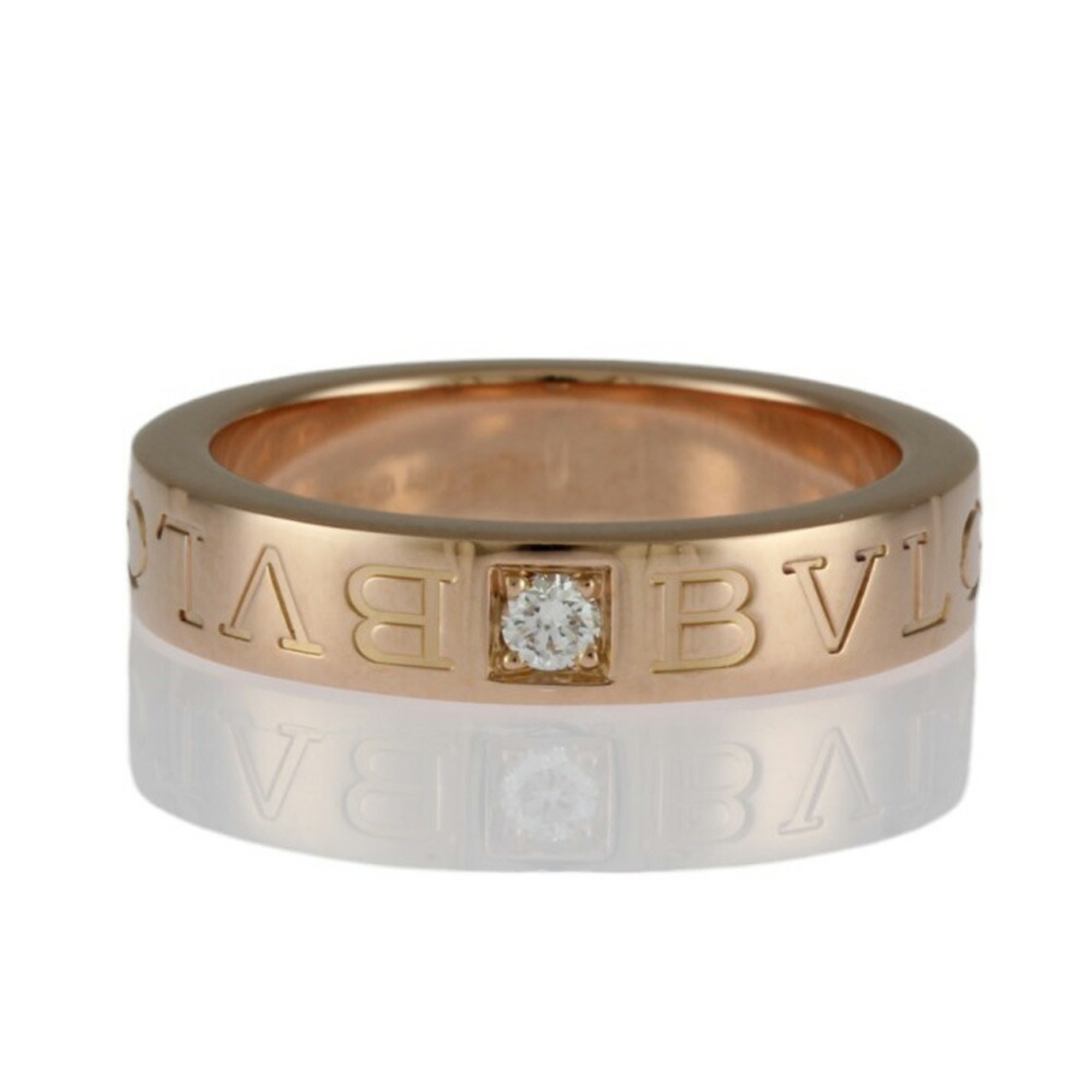 BVLGARI Ring Size 8.5 18K Diamond Women's