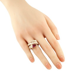 BVLGARI Serpenti Viper Ring, Size 13, 18K, Pink Tourmaline, Diamond, Women's,